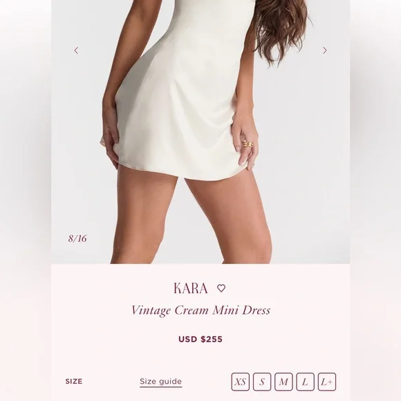 NWT House of CB Kara Mini Dress Vintage Cream - Picture 12 of 16